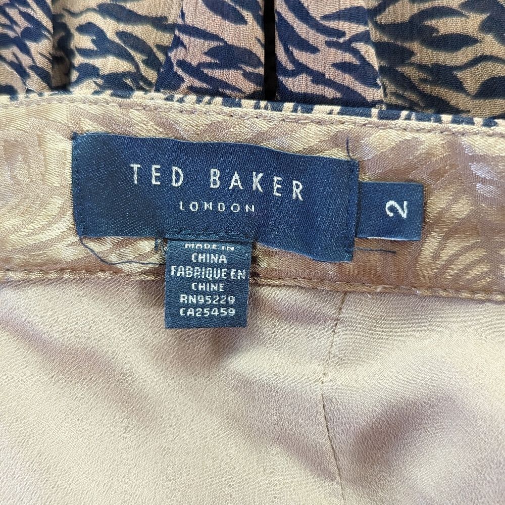 Ted Baker Animal Tiger Print Ruffle Skirt 6 Boho Glam Rock Whimsigoth Rebel Punk - Picture 2 of 15